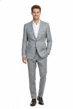 RN Collection Grey Windowpane 2-Button Notch Suit (2-Piece Set)