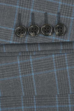 RN Collection Light Grey Windowpane 2-Button Notch Suit (2-Piece Set)