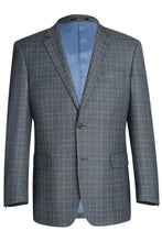 RN Collection Light Grey Windowpane 2-Button Notch Suit (2-Piece Set)