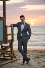 RN Collection Light Grey Windowpane 2-Button Notch Suit (2-Piece Set)