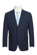 RN Collection Marine Blue Windowpane 2-Button Notch Suit (2-Piece Set)