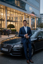 RN Collection Marine Blue Windowpane 2-Button Notch Suit (2-Piece Set)