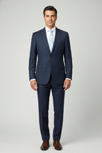 RN Collection Marine Blue Windowpane 2-Button Notch Suit (2-Piece Set)