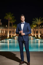 RN Collection Marine Blue Windowpane 2-Button Notch Suit (2-Piece Set)