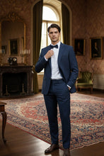 RN Collection Marine Blue Windowpane 2-Button Notch Suit (2-Piece Set)