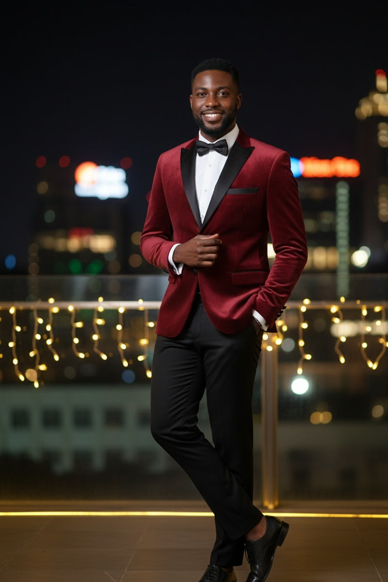 RN Collection "Marseille" Burgundy Velvet Jacket (Separates)