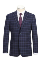 RN Collection Navy Windowpane 2-Button Notch Suit (2-Piece Set)