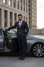 RN Collection Navy Windowpane 2-Button Notch Suit (2-Piece Set)