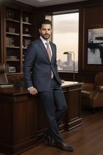 RN Collection Navy Windowpane 2-Button Notch Suit (2-Piece Set)