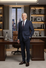 RN Collection Navy Windowpane 2-Button Notch Suit (2-Piece Set)