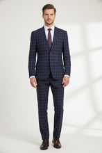 RN Collection Navy Windowpane 2-Button Notch Suit (2-Piece Set)