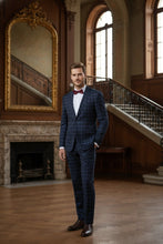 RN Collection Navy Windowpane 2-Button Notch Suit (2-Piece Set)