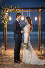 RN Collection Navy Windowpane 2-Button Notch Suit (2-Piece Set)