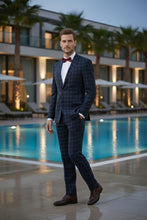 RN Collection Navy Windowpane 2-Button Notch Suit (2-Piece Set)