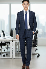 RN Collection Navy Windowpane 2-Button Notch Suit (2-Piece Set)