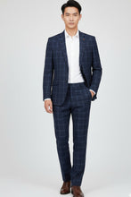 RN Collection Navy Windowpane 2-Button Notch Suit (2-Piece Set)