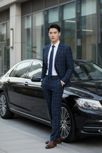 RN Collection Navy Windowpane 2-Button Notch Suit (2-Piece Set)