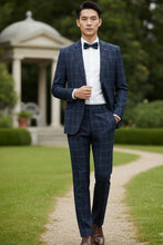 RN Collection Navy Windowpane 2-Button Notch Suit (2-Piece Set)