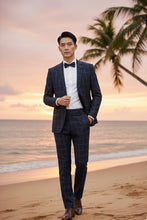 RN Collection Navy Windowpane 2-Button Notch Suit (2-Piece Set)