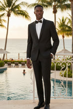 RN Collection "Paris" Black 1-Button Shawl Tuxedo (2-Piece Set)