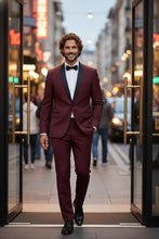 RN Collection "Paris" Burgundy 1-Button Shawl Tuxedo (2-Piece Set)