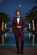 RN Collection "Paris" Burgundy 1-Button Shawl Tuxedo (2-Piece Set)