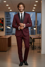 RN Collection "Paris" Burgundy 1-Button Shawl Tuxedo (2-Piece Set)