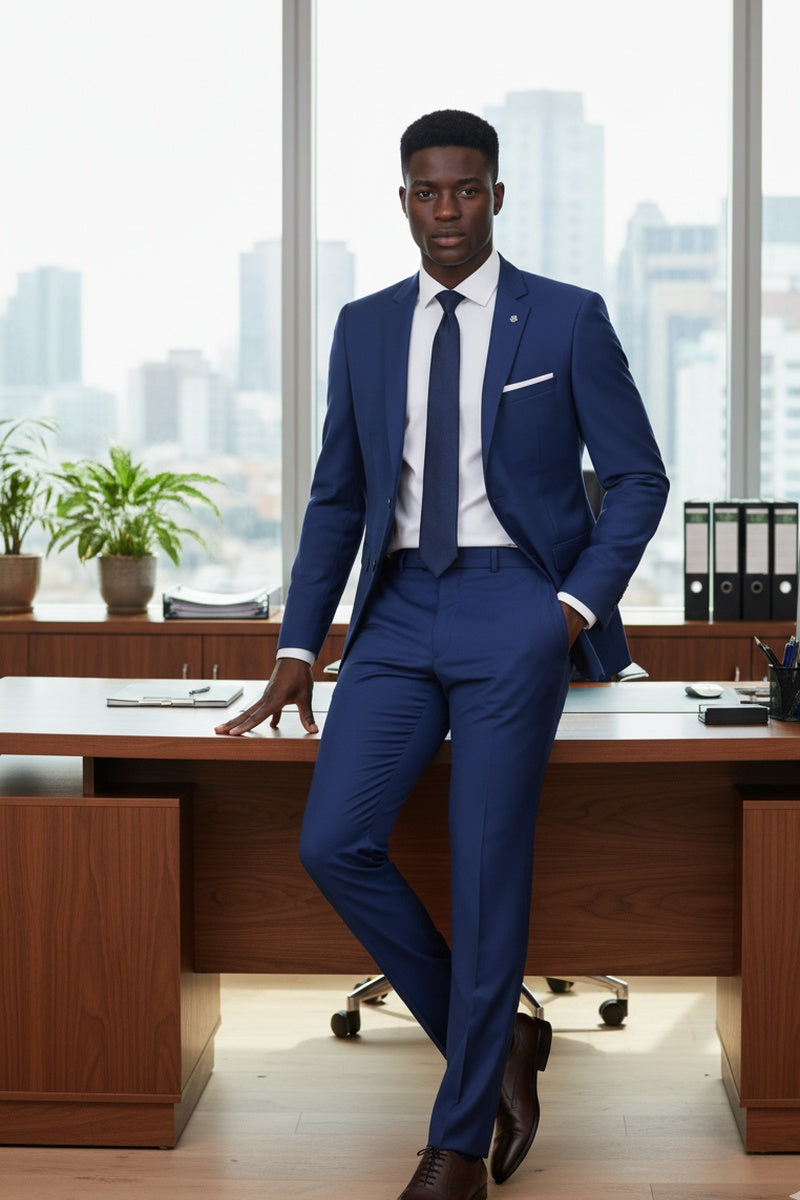 RN Collection "Rafael" Royal Blue 2-Button Notch Suit (2-Piece Set)