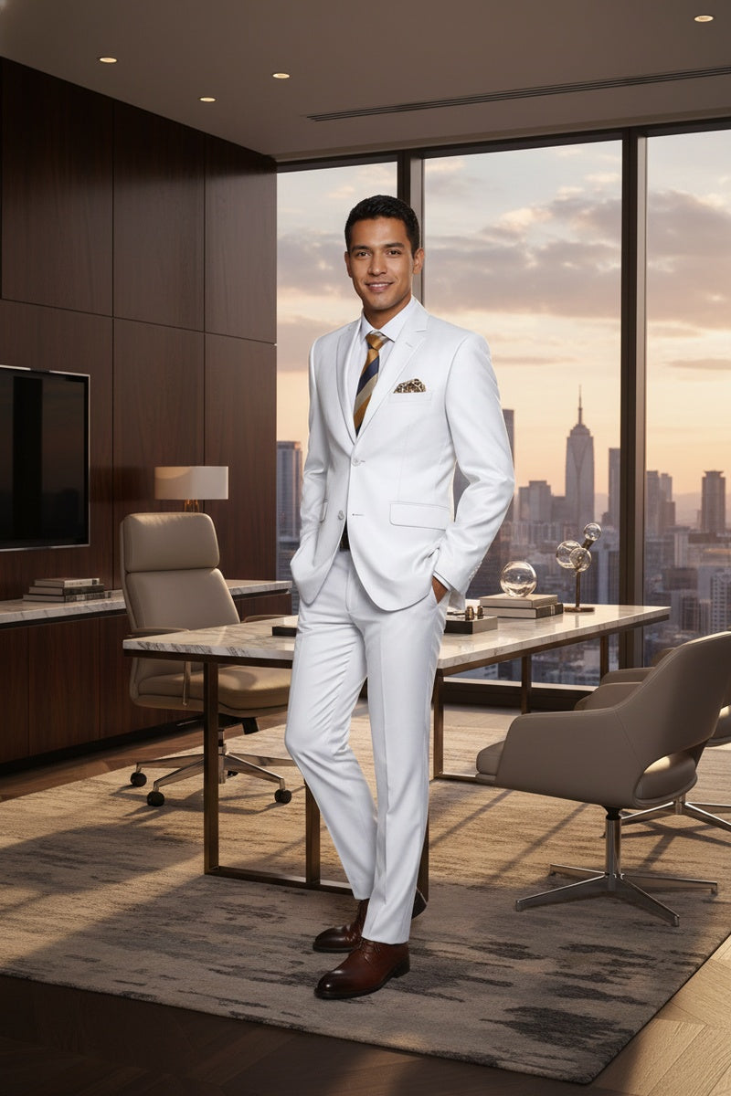 RN Collection "Rafael" White 2-Button Notch Suit (2-Piece Set)