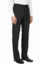 RN Collection "Regis" Black Super 150's Plain Front Tuxedo Pants
