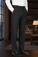 RN Collection "Regis" Black Super 150's Plain Front Tuxedo Pants
