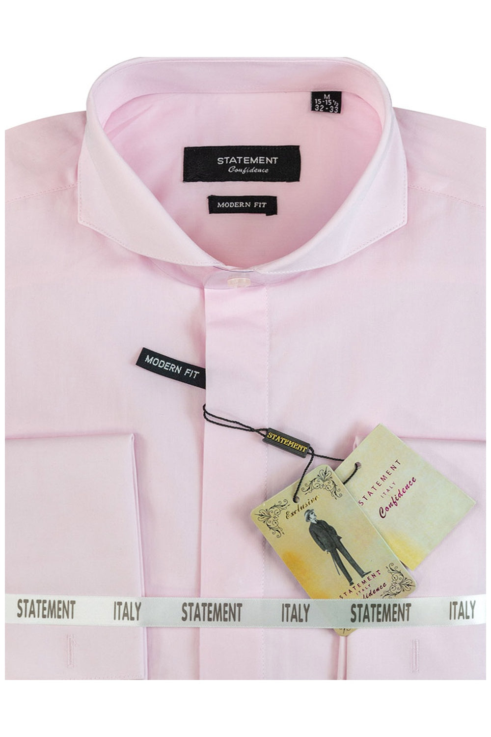"Zephyr" Pink Spread Collar Dress Shirt