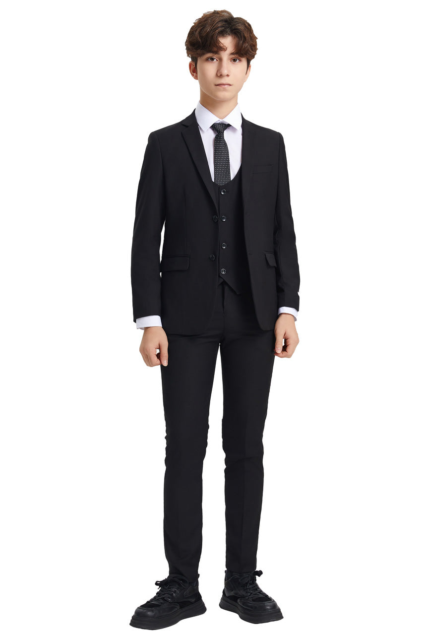 Stacy Adams "Huntington" Stacy Adams Kids Black Suit (5-Piece Set)