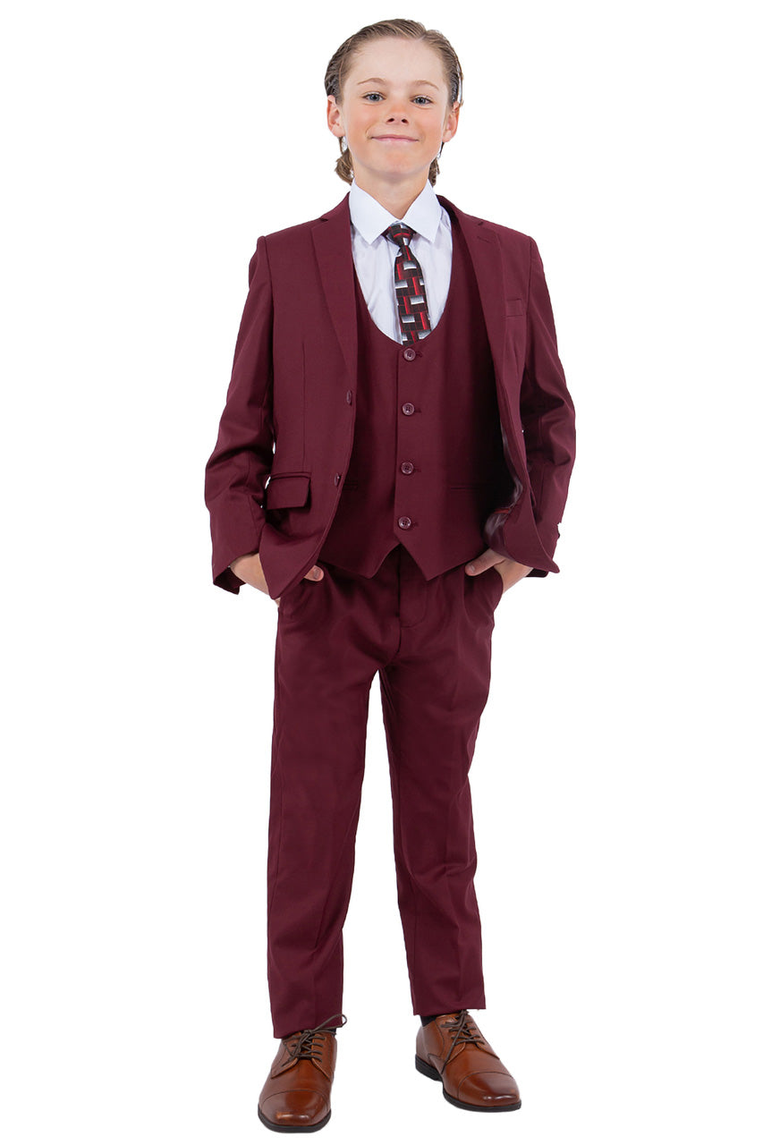 Stacy Adams "Huntington" Stacy Adams Kids Burgundy Suit (5-Piece Set)