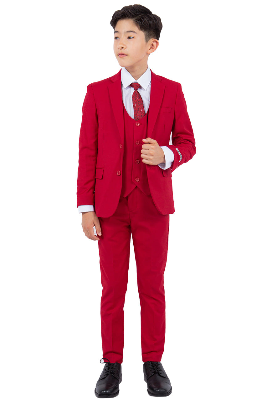 Stacy Adams "Huntington" Stacy Adams Kids Red Suit (5-Piece Set)