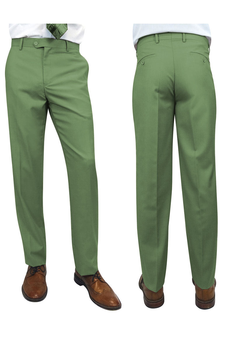 "Denali" Apple Green Super 150's Wool Dress Pants
