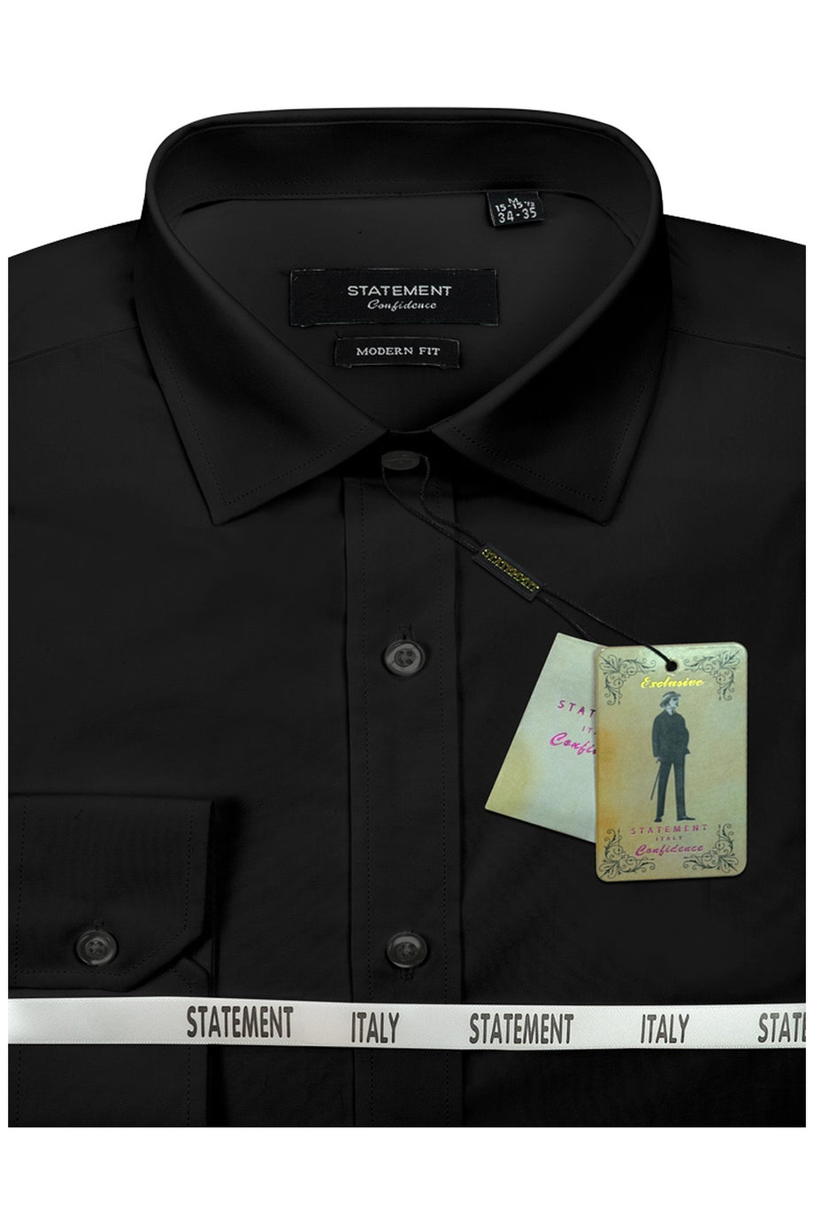 Statement "Aurora" Black Laydown Dress Shirt