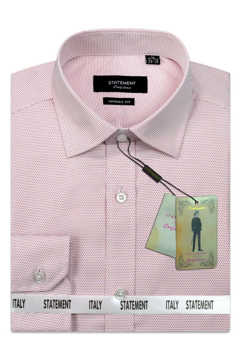 Statement "Drake" Red Pindot Laydown Dress Shirt