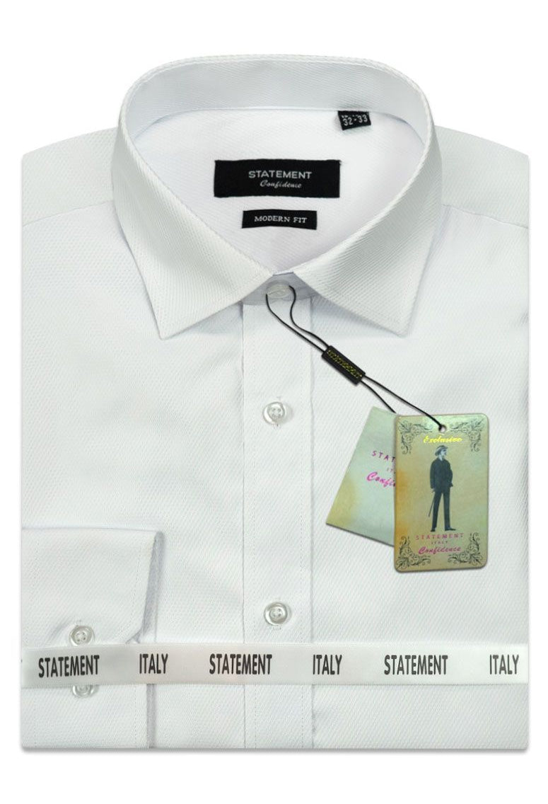 Statement "Drake" White Pindot Laydown Dress Shirt