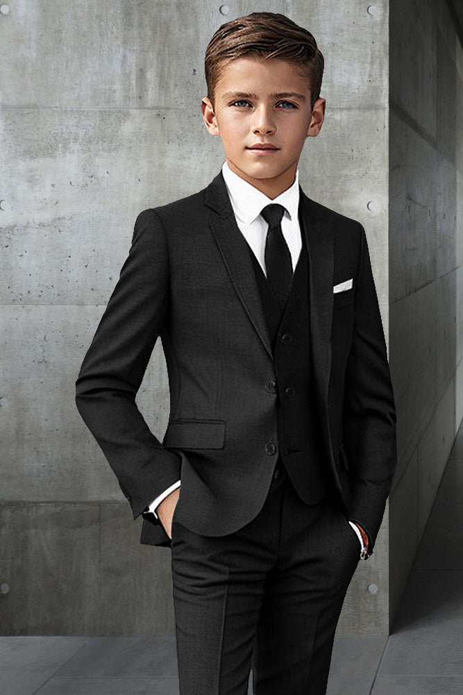 "Elliot" Kids Black 5-Piece Suit