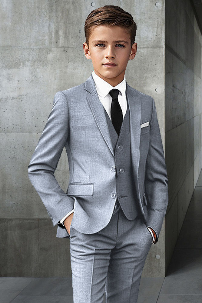 "Elliot" Kids Grey 5-Piece Suit
