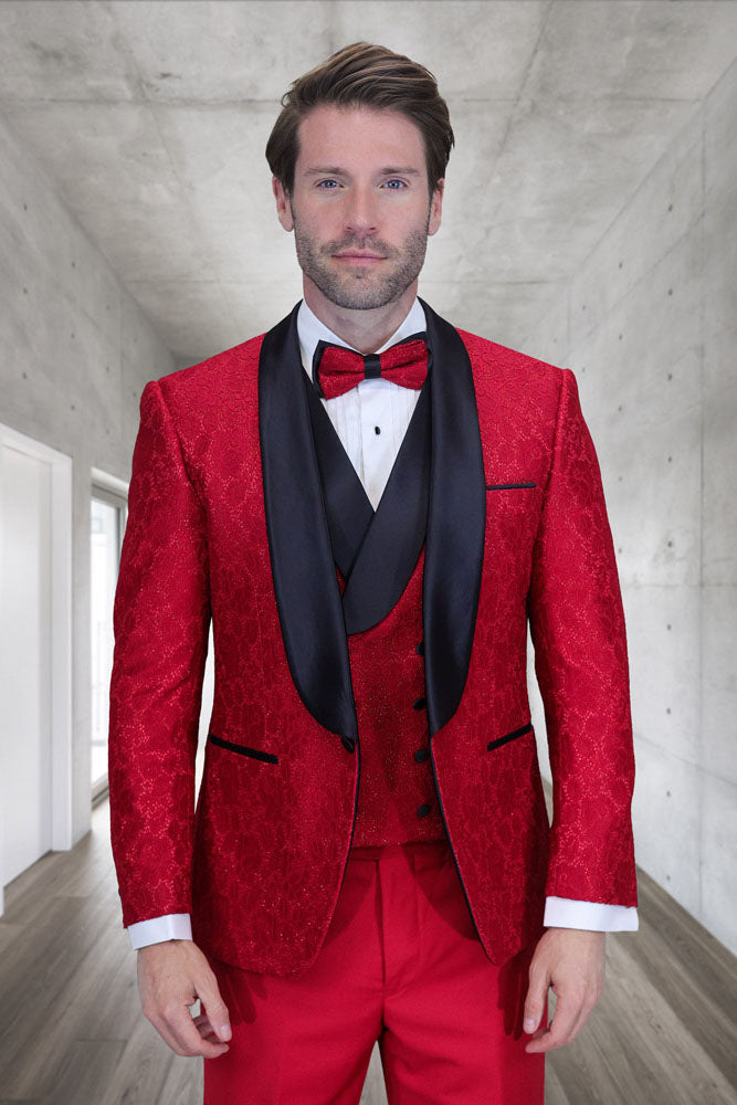 Statement "Grammy" Red 1-Button Shawl Tuxedo (4-Piece Set)