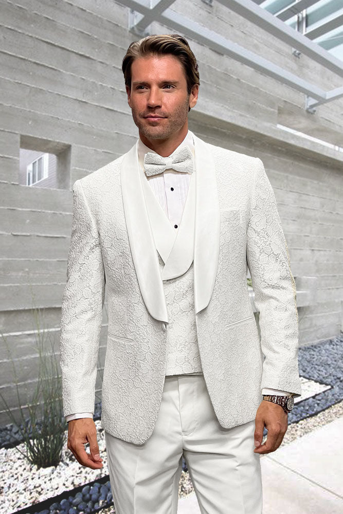 Statement "Grammy" White 1-Button Shawl Tuxedo (4-Piece Set)