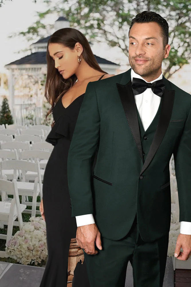 Statement "Jonathan" Hunter 1-Button Peak Tuxedo (4-Piece Set)