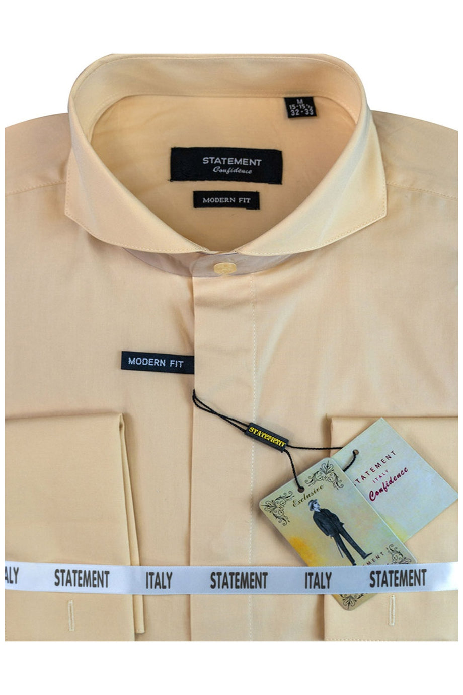 Statement "Zephyr" Tan Spread Collar Dress Shirt
