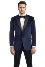 "Piedmont" Navy Velvet Tuxedo Jacket (Separates)