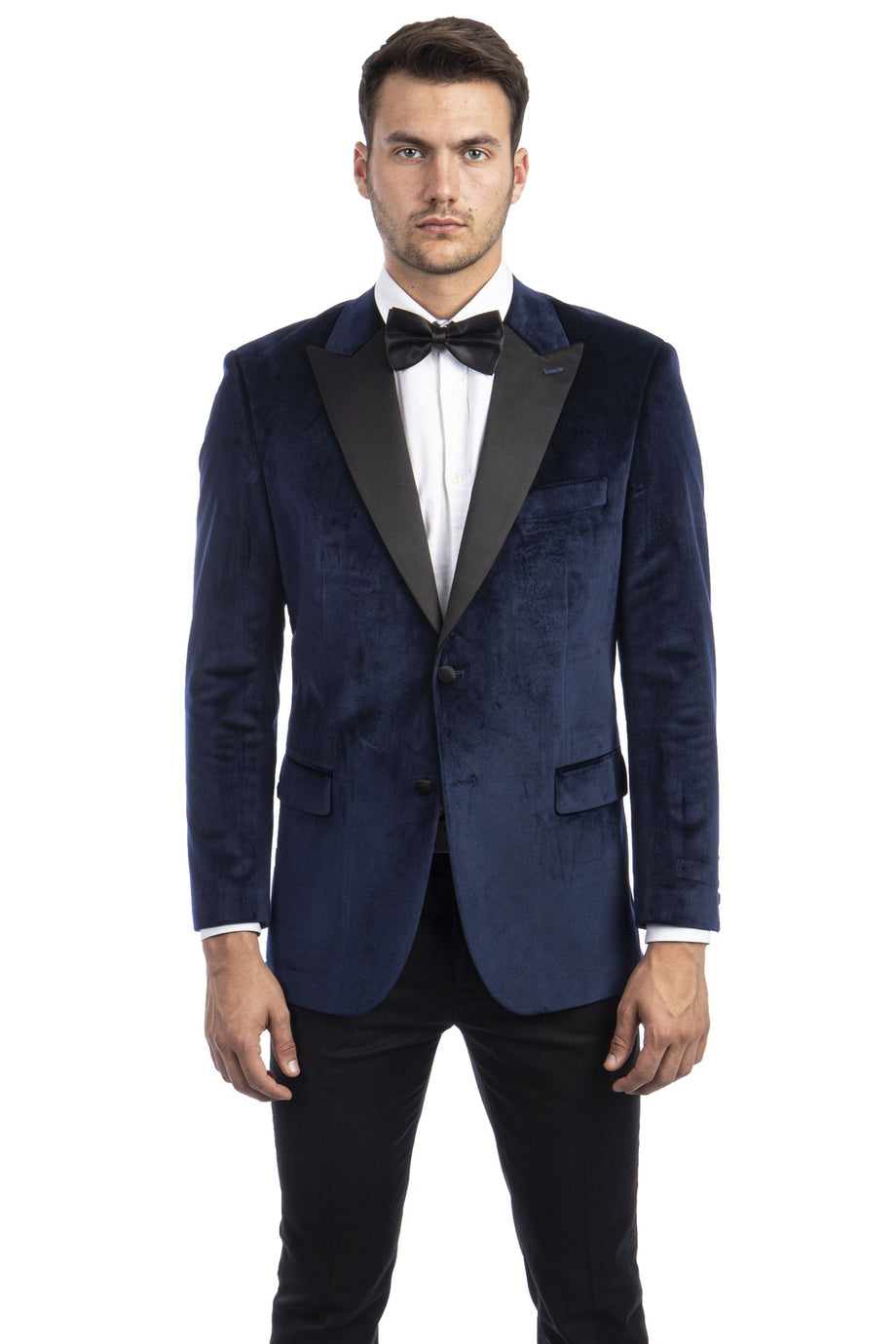 "Piedmont" Navy Velvet Tuxedo Jacket (Separates)