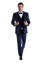 "Piedmont" Navy Velvet Tuxedo Jacket (Separates)
