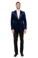 "Piedmont" Navy Velvet Tuxedo Jacket (Separates)