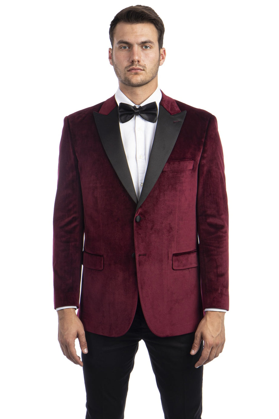 "Piedmont" Burgundy Velvet Tuxedo Jacket (Separates)
